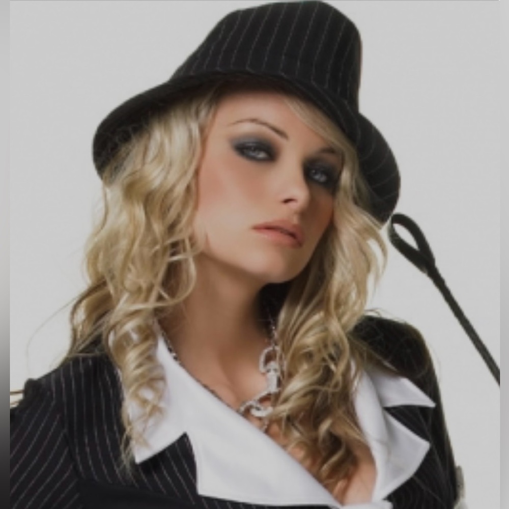 New Legs Avenue Pin Striped Fedora